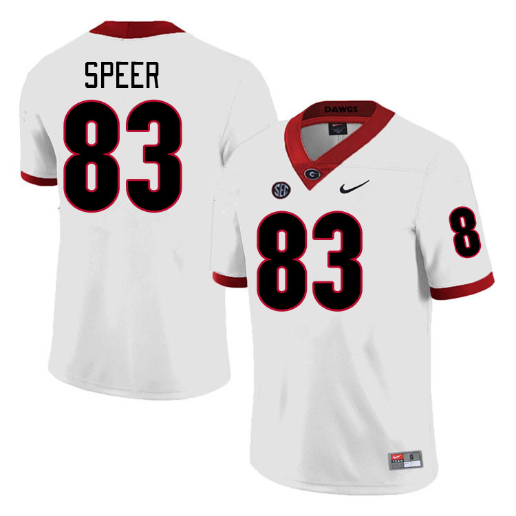 #83 Cole Speer Georgia Bulldogs Jerseys Football Stitched-Retro White